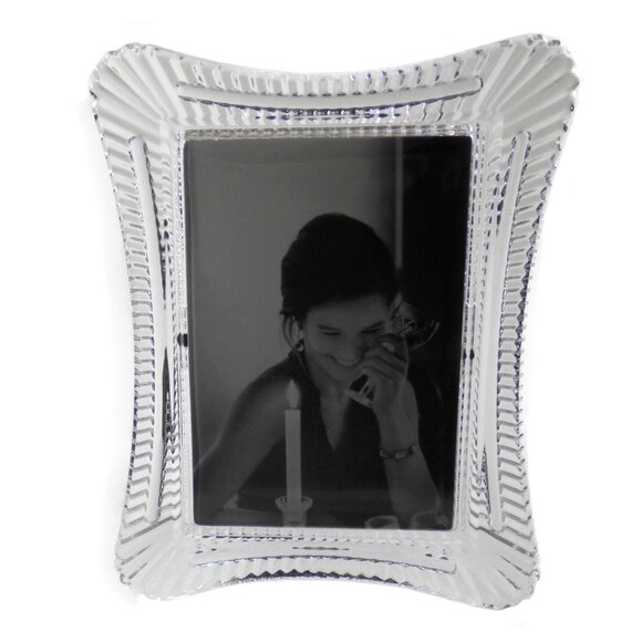 Waterford Wellesley Crystal Glass Picture Frame Table Top for 4x6 Photo - Picture 1 of 8